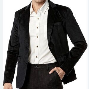 Mage Male, One Button Blazer, Subtle Glittery Finish with Collar Quiet Luxury